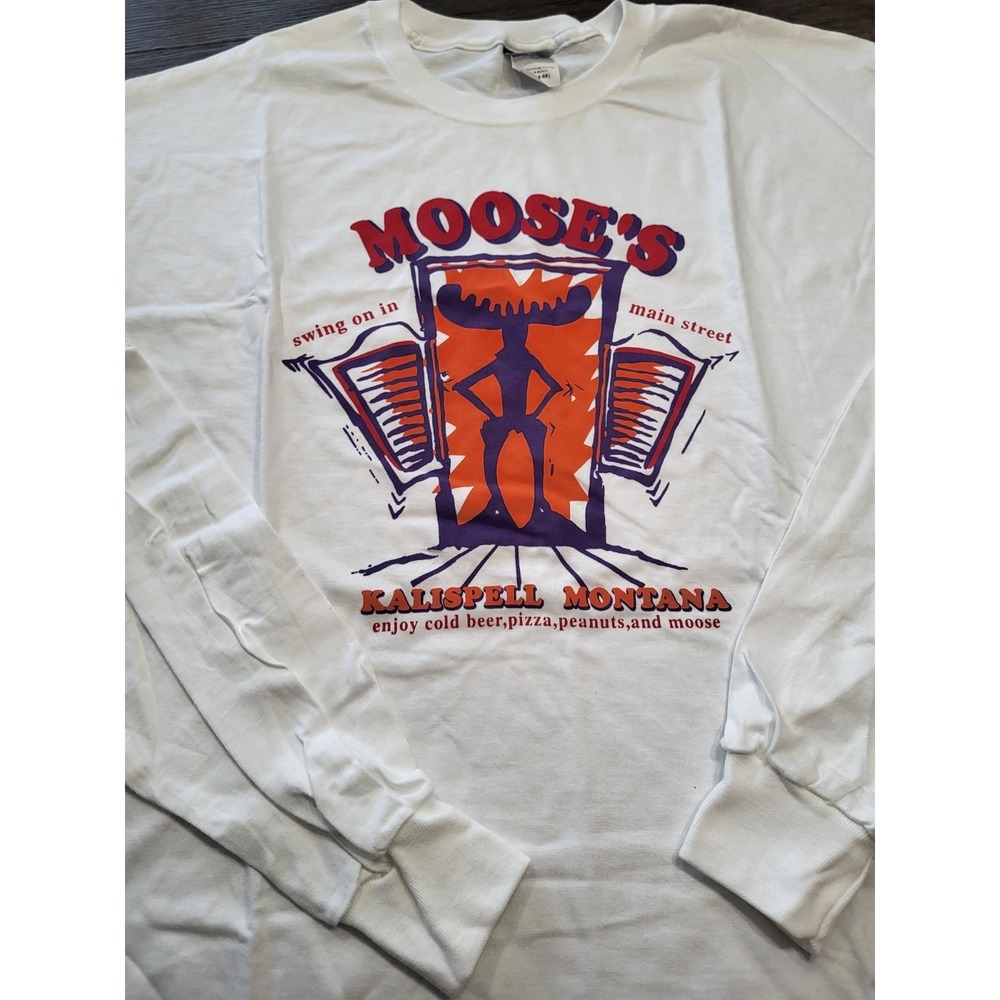 Vintage 1993 Moose's Saloon Kalispell Montana‎ Hanes Beefy 3XL Graphic T-Shirt